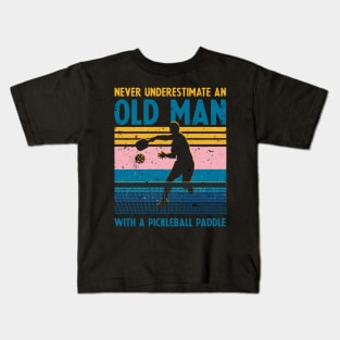 Cool Pickleball Design For Men Grandpa Pickleball Player Kids T-Shirt
